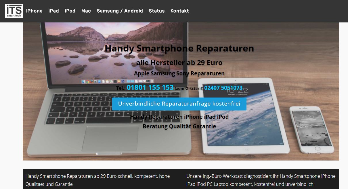 Dieses Bild zeigt das Logo des Unternehmens iTS Smart tech Handy Smartphone Reparatur Ing.- Werkstatt